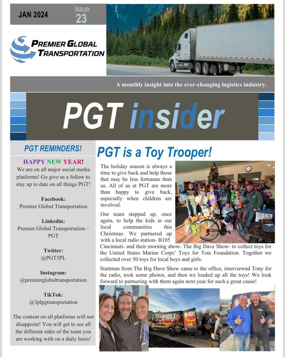 PGT3PL's tweet photo. Check out how we ended 2023 at PGT! https://t.co/ClAzOGPSbF