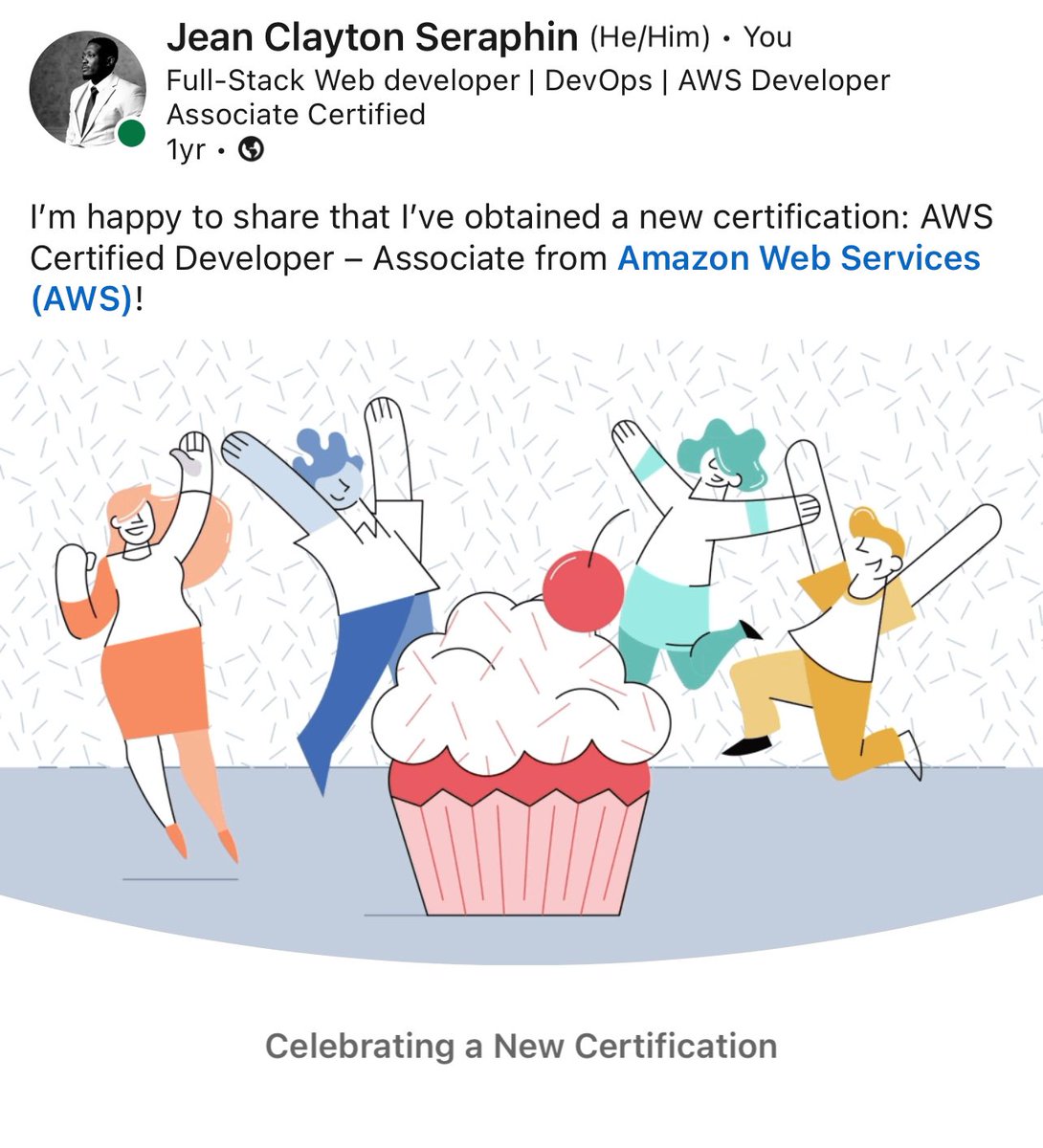 claytondadon's tweet image. A year ago today, I leveled up a notch 📈. It was a fun challenge, which got me further in my software engineering and DevOps journey.
#AWS
#AWSDeveloperAssociate 🏅