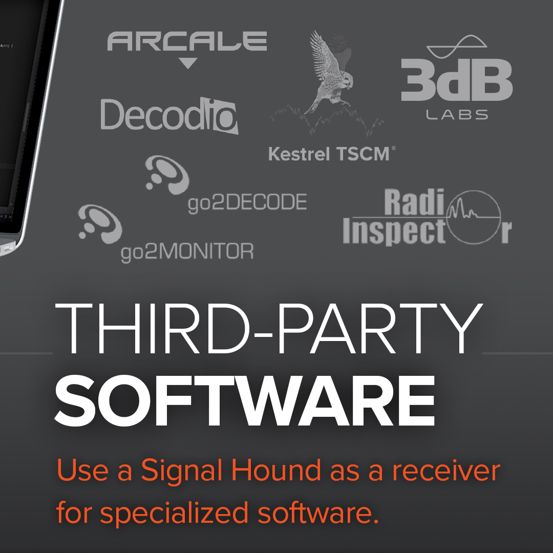 SignalHound's tweet photo. Check out this lineup of 3rd party software applications compatible with our #SpecAns. Learn more about each one here >> https://t.co/iI4tsl7I3K

#3dBLabs
#Decodio
#Arcale
#RadioInspector
#Kestrel #TSCM
#Go2Monitor
#Go2Decode https://t.co/gQuQUY7VEL