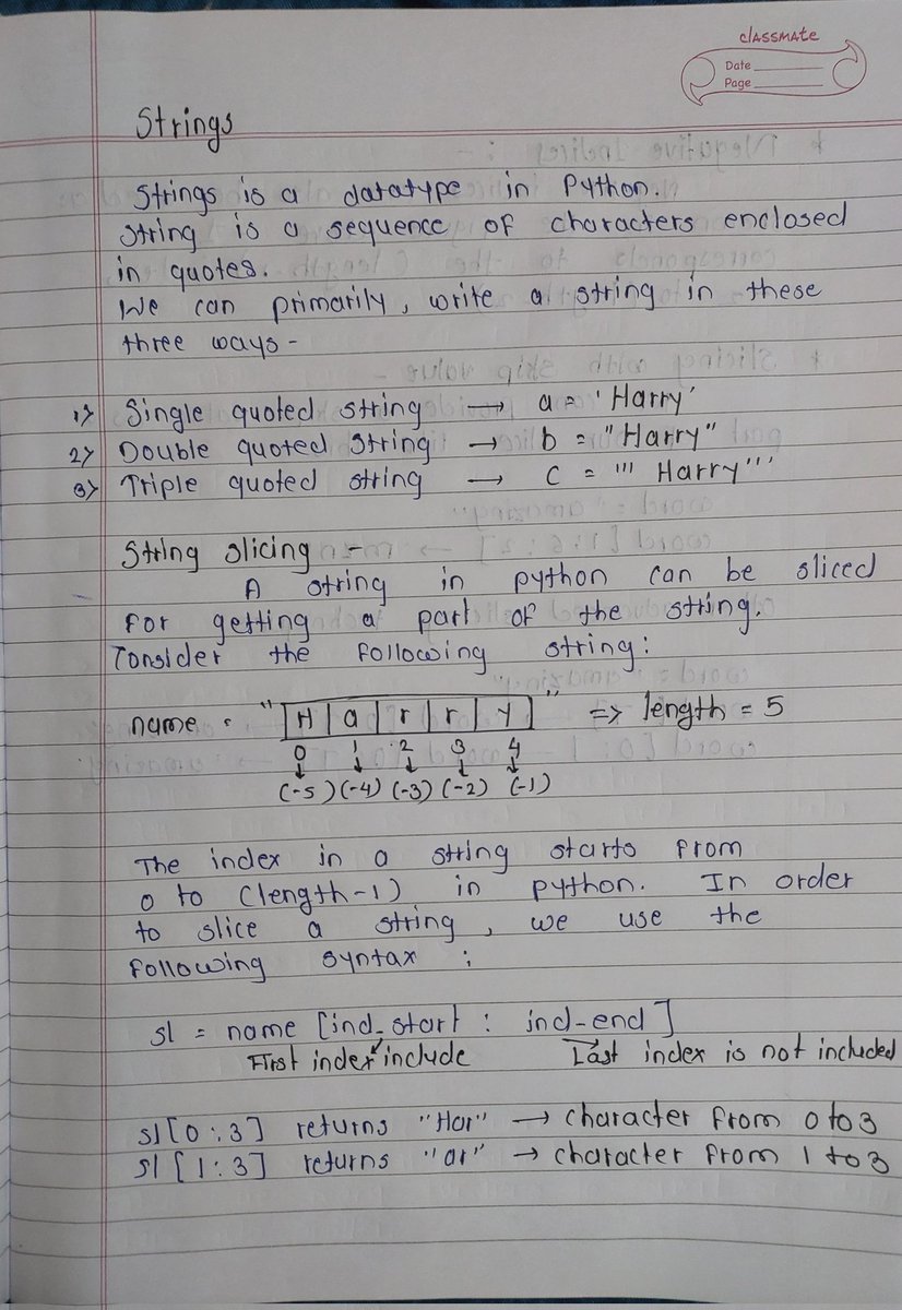 ShelkePruthvi's tweet image. ๐ Just aced Python strings! โ๏ธ Slicing, negative indices, and skip values โ bring it on! ๐ป Excited to level up even more. ๐
#Python #100DaysOfCode #PythonStrings #CodingMagic #TechSkills #CodeNewbie #ProgrammingJourney #StringManipulation #LearnToCode #django