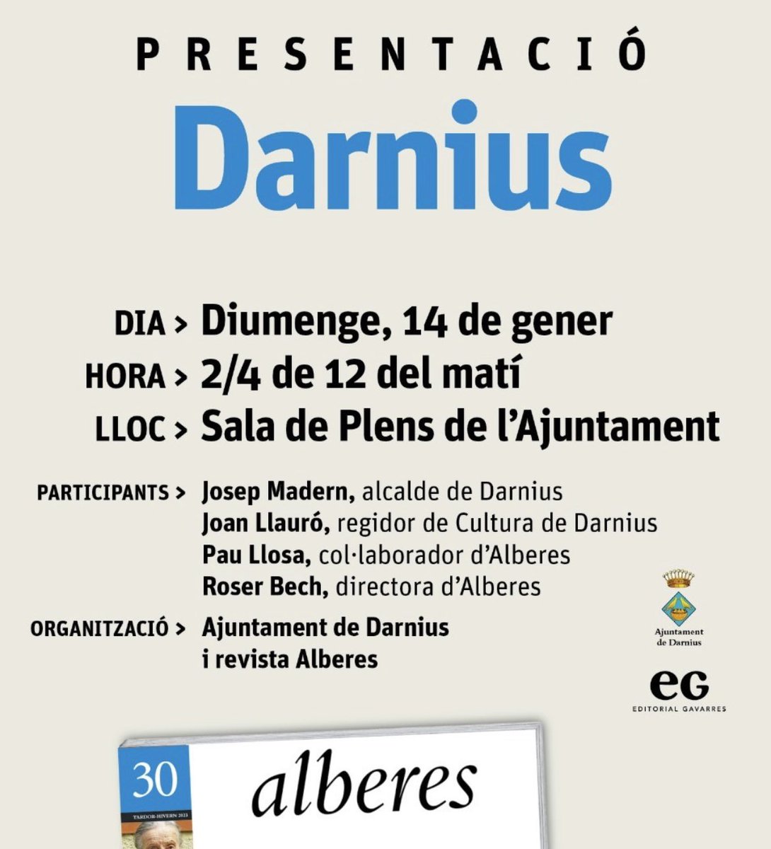 Llosa_pau's tweet photo. ✏️ L’editorial @GrupGavarres m’ha publicat dos articles a la revista #Alberes que parlen del comerç, la vida i els productes locals.
😊 Més il•lusió fa que t’encarreguin un article del teu poble.
📌 A més, el 14 de gener presentem la publicació a l’Ajuntament de Darnius. https://t.co/ND24V5JbU3