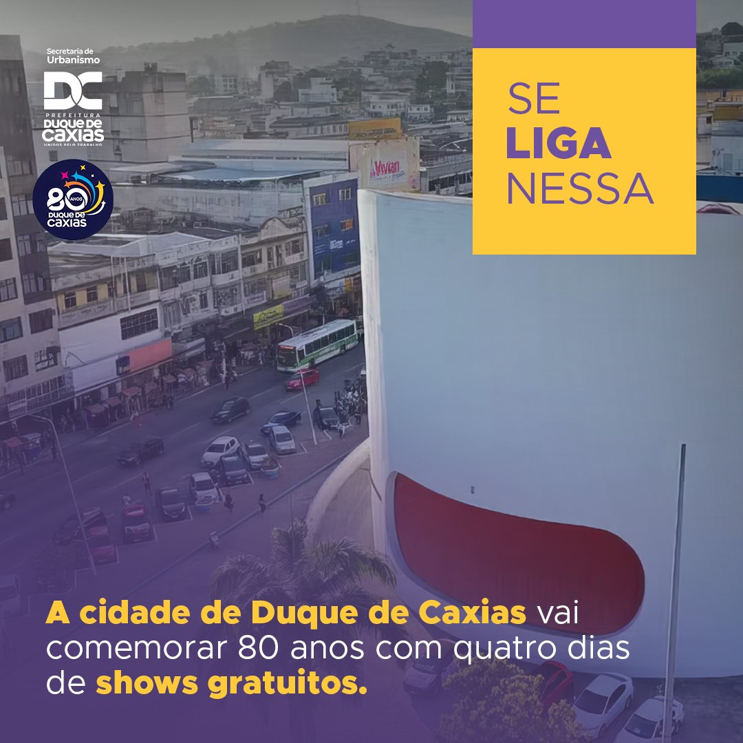 SMUDC_'s tweet photo. O município de Duque de Caxias, na Baixada Fluminense, completa 80 anos de fundação no próximo dia 31. Nesta semana, encerrando as celebrações pelo aniversário, um grande festival de música popular brasileira tomará conta do Ginásio Poliesportivo de Santa Cruz da Serra. https://t.co/zD0r7KPGDn