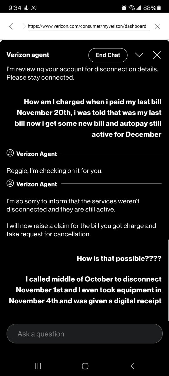 ReggieBalines's tweet photo. When they admit to screwing up but don't call you back or fix your account.  I have gone to the app for a call back which is 15 to 20 minutes and been waiting days.  Tried it again 20 minutes ago still waiting @VerizonSupport @ver https://t.co/WKPJARvCuN