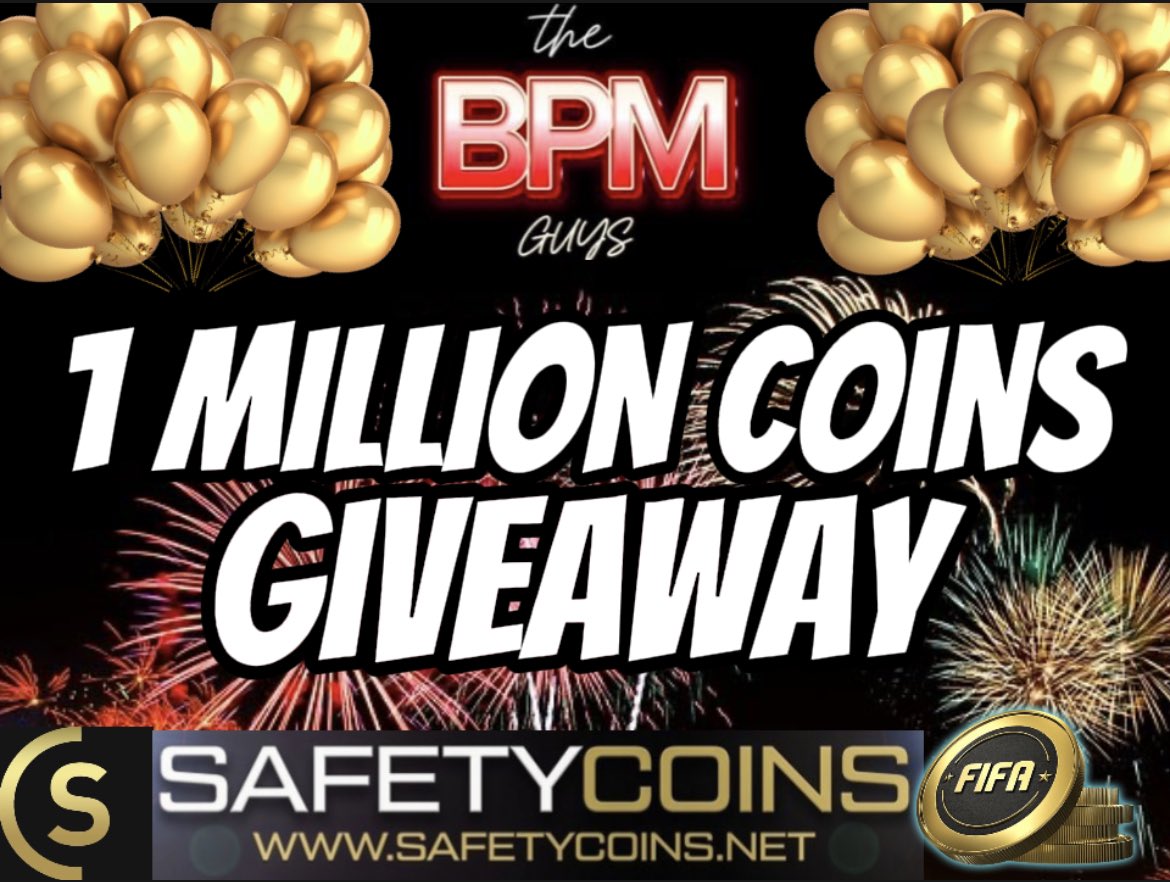 1 MILLION COIN GIVEAWAY! 🎉🤑

To celebrate all of your amazing support us and <a href="/safetycoins/">EAFC Coins 🪙SafetyCoins🪙 Buy & Sell EAFC Coins</a> want to give something back to the community🔥

To enter: 

➡️ Follow @TheBPMguys 
➡️ Follow <a href="/safetycoins/">EAFC Coins 🪙SafetyCoins🪙 Buy & Sell EAFC Coins</a> 
➡️ Repost this tweet 
➡️ Tag a mate 

Winner will be announced on New Years Day