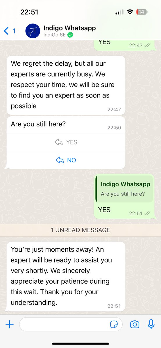 arjunbanerji's tweet photo. @IndiGo6E what do I do to get a refund and speak to a human being indigo ? 1 hour of waiting on WhatsApp 

@airvistara @flyspicejet @airindia https://t.co/quaeGq8zqy