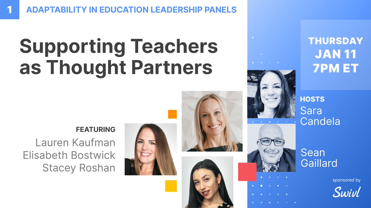 I've been lost to holiday madness, but I'm here to remind everyone about the first of the Adaptability in Edu Leadership panels, &amp; to share our new landing page!

Learn about our mission, register for panel 1, &amp; see info about new panels as they are added:
swivl.com/leadership-pan…