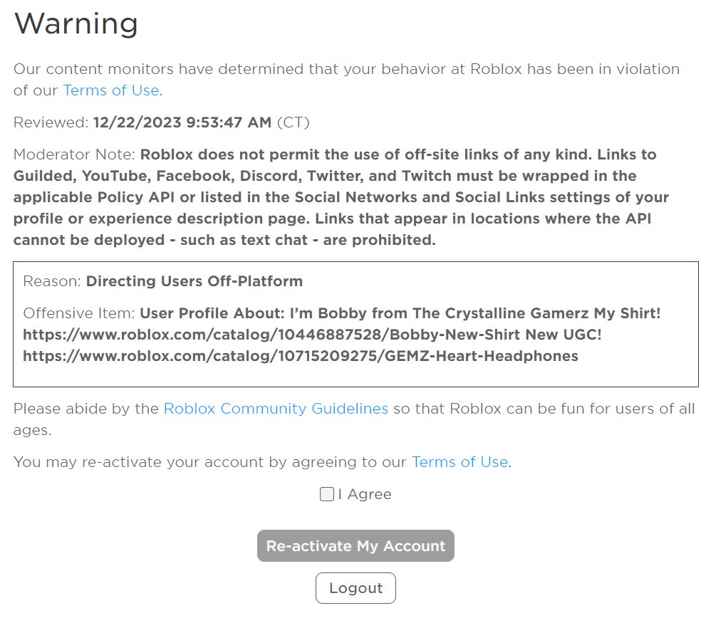 Sorry Roblox for directing users to your own platform 😭