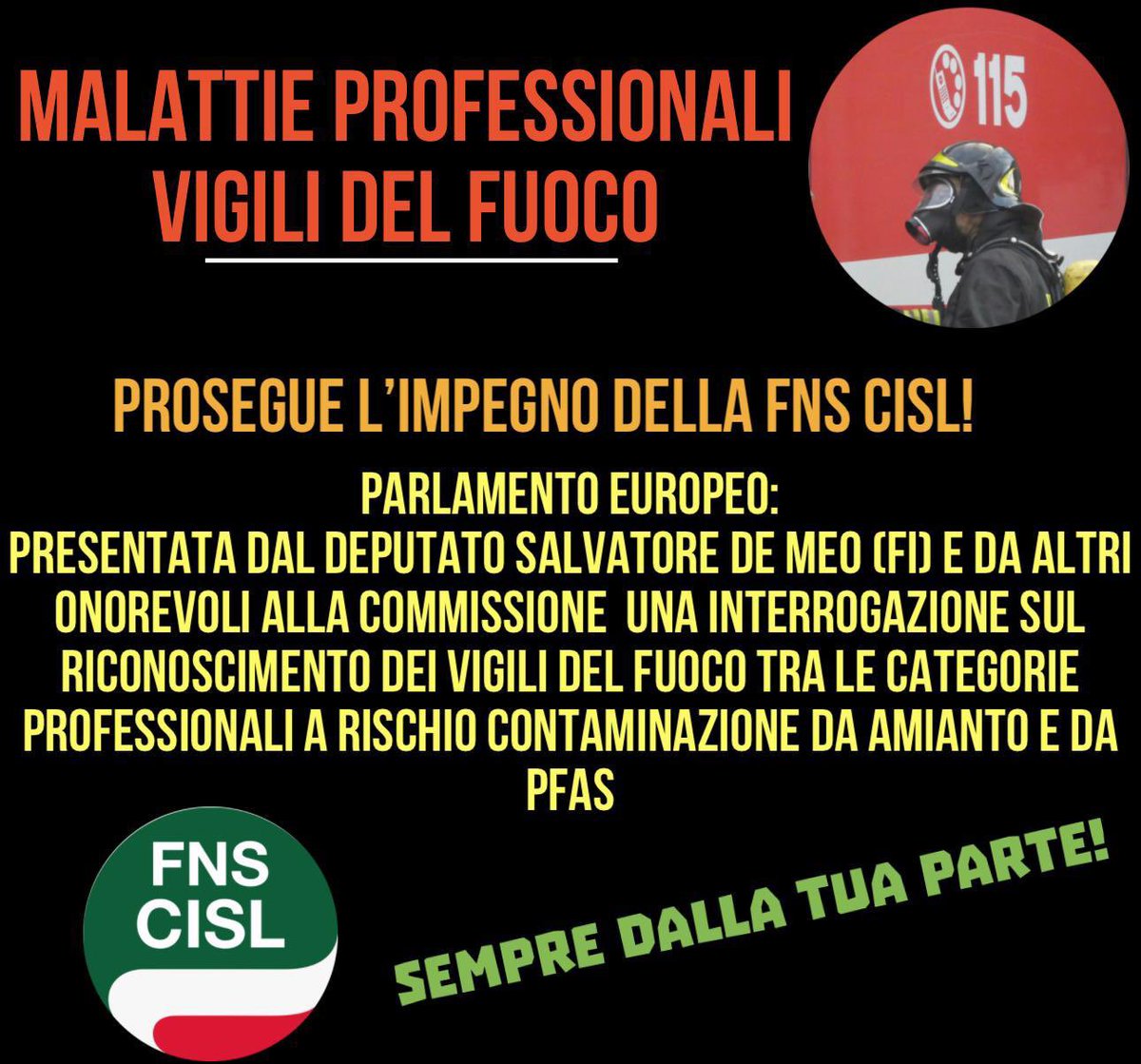 #fnscisl #salute #pfas #vigilidelfuoco #firefighters #cisl