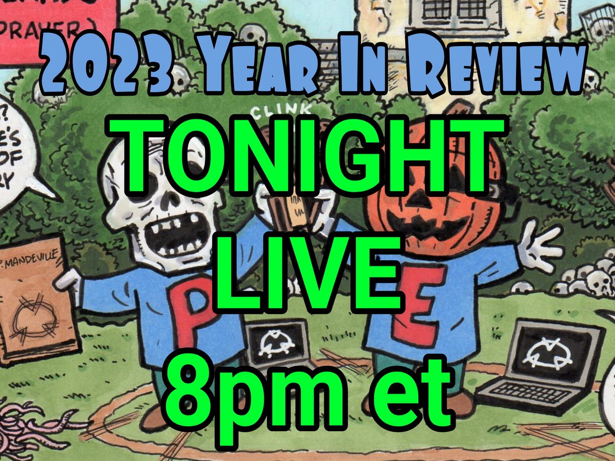 Tear Them Apart Podcast (@tearthempodcast) on Twitter photo Tonight LIVE on YouTube <a href="/evandorkin/">Evan Dorkin</a> and <a href="/mryellovich/">Paul M Yellovich 🍍💨</a> will be discussing what they watched in 2023 and taking your questions. The fun starts at 8pm et.
youtube.com/live/7qW8BVpKC… Tonight LIVE on YouTube <a href="/evandorkin/">Evan Dorkin</a> and <a href="/mryellovich/">Paul M Yellovich 🍍💨</a> will be discussing what they watched in 2023 and taking your questions. The fun starts at 8pm et.
youtube.com/live/7qW8BVpKC…