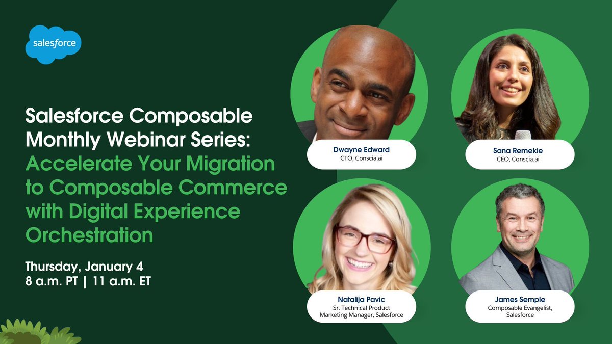 Want to fast track your front-end migration to composable?

Join us January 4 and learn how to accelerate your migration to composable using digital experience orchestration with <a href="/Conscia_ai/">Conscia.ai</a>.

Save your spot: sforce.co/48CNgWV