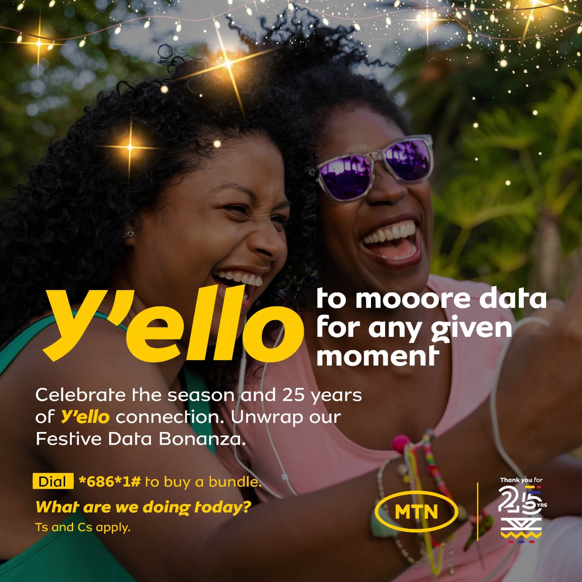 MTNEswatini's tweet photo. Say Y'ello to mooore data whenever you need it! 📲✨ From dawn till dusk, we've got you covered! 🌅🌃
#StayConnected #MoreDataMoreFun https://t.co/salhCXzBY4