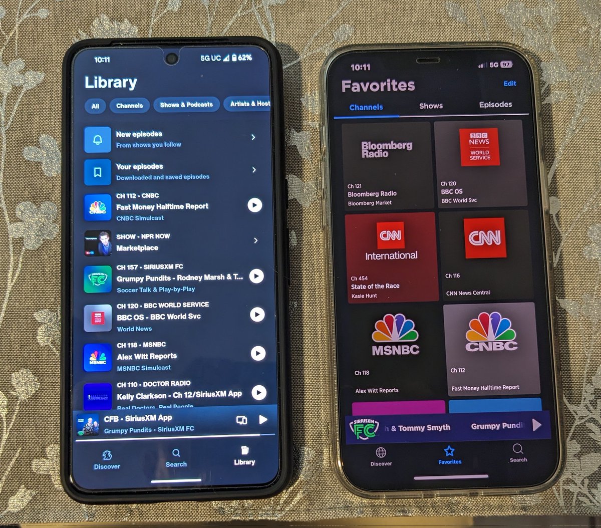 grunner01's tweet photo. Here is the current & former @SIRIUSXM app, my iPhone still has the old app before they ruined it. The new design is pathetic, harder to navigate & find a current program. Plus no more restart button either. #SiriusXM #dontupdate #SiriusXMRuinedTheApp @Reddit https://t.co/hERte4QOXN