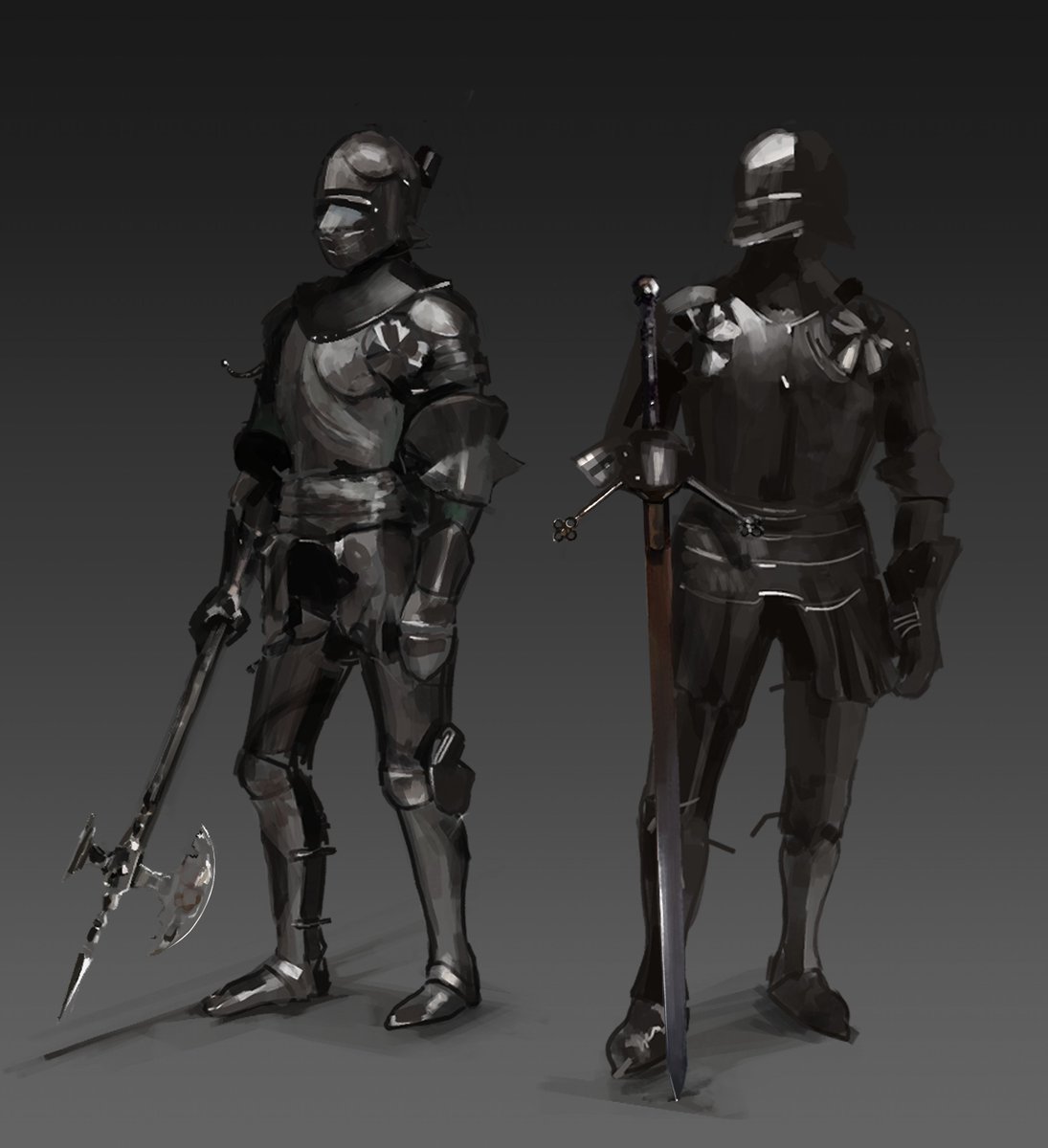 deitiesandkings's tweet photo. Knights [Illustration Commission] https://t.co/AHlQIYNwd8