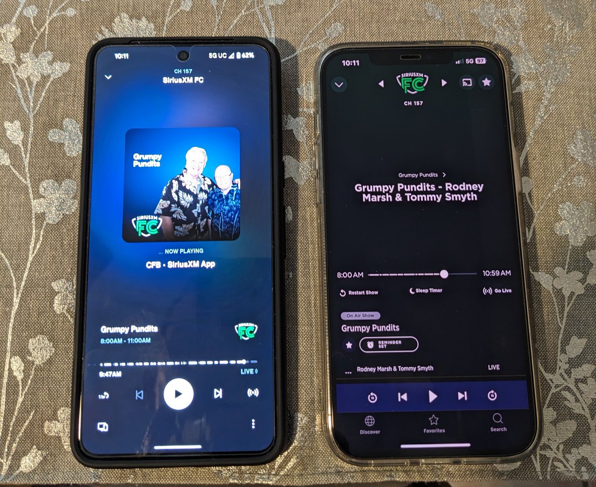 grunner01's tweet photo. Here is the current & former @SIRIUSXM app, my iPhone still has the old app before they ruined it. The new design is pathetic, harder to navigate & find a current program. Plus no more restart button either. #SiriusXM #dontupdate #SiriusXMRuinedTheApp @Reddit https://t.co/hERte4QOXN