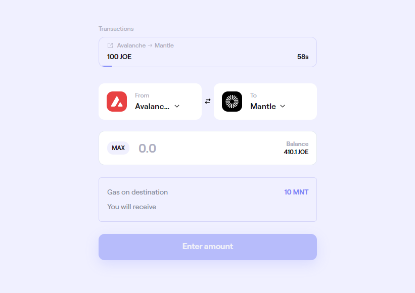 LFJ_gg's tweet photo. Bridging JOE Tokens using LayerZero

There is a native bridge option on the Trader Joe DEX that lets you move $JOE across chains, from Avalanche, Arbitrum, BNB Chain and now, #Mantle.

Bridging $JOE to Mantle
With the @0xMantle integration for $JOE on the LayerZero bridge, users can now bridge JOE tokens over to Mantle and access the @MerchantMoe_xyz platform. mJOE staking is live and so far over 15m $JOE tokens have been staked, prepared and ready for the $MOE TGE event which will be announced in the coming days.

🤔 Unsure how to bridge $JOE?
Checkout the below for a step by step guide.
________________________

⚫ What is LayerZero?
This bridge on the Trader Joe DEX is built using LayerZero technology, a trustless and highly customisable messaging layer that unifies tokens across all chains, removes liquidity fragmentation and offers users a fast and cheap way to bridge tokens. 

This means that when you bridge your JOE from one chain to another, you get a rapid, secure and low-cost means of transport. Helping you to experience an omnichain DeFi world with total ease 😏
________________________

Step by Step Guide

🌉 Access the Bridge
Connect your wallet and navigate to the LayerZero bridge interface. This can be found under a menu labeled ‘Bridge’ as seen in the below image.

🔗 Chain and Amount
Select the destination chain, e.g. Avalanche to Mantle and then enter the amount of $JOE.

⚠️ Common Issue ⚠️
You may run in to an error when transferring JOE tokens. Remove any decimal places and transfer a whole number: eg 100 $JOE.

⛽ Need Gas?
If you are transferring to a blockchain for the first time, you'll need gas. Select "Add" for "Gas on Destination". Enter the desired amount of gas tokes. When your $JOE is transferred, you'll also perform a swap a swap eg AVAX for MNT.

🏁 Final Check: Send It
Review the final transaction and press "Transfer" when ready. Typically the process will take ~1 minute. It can be longer or shorter, depending on network congestion.

Once the transfer is complete, check your wallet on the destination chain to confirm receipt of your bridged JOE tokens. 

⚠️ Safety Reminder
Please never click any links from unofficial accounts. Never trust anyone who DMs you. Never click a link on any replies under this tweet. Only trust the Yellow check mark of Trader Joe or Merchant Moe ✅
____________________

You can bridge $JOE back and forth using LayerZero like the omnichain token it truly is, enabling you access different offerings across the Trader Joe ecosystem.

Happy Bridging Folks 🫡