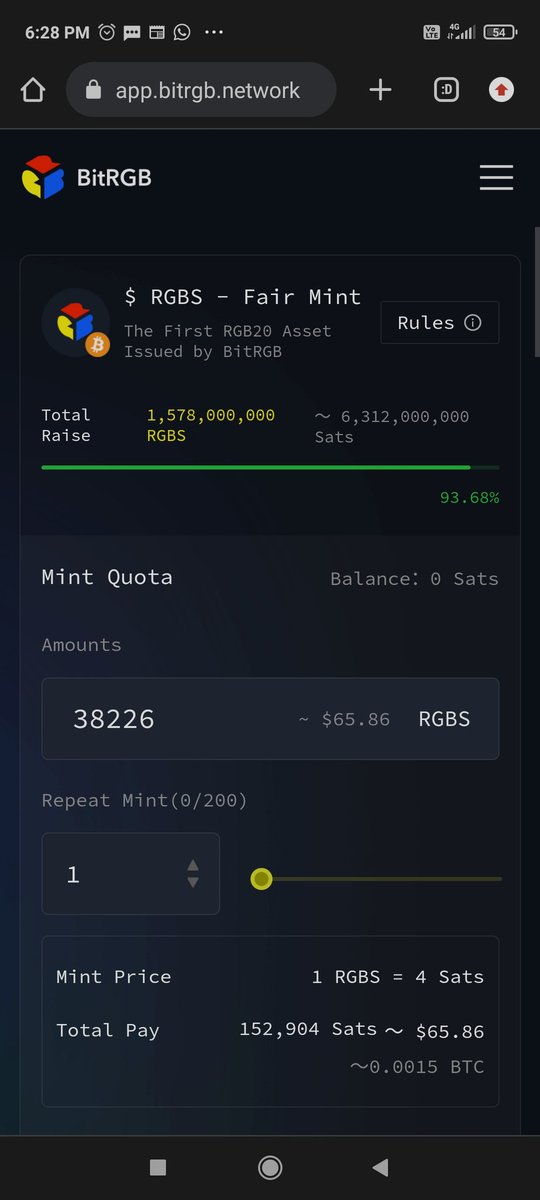 mehtankit06's tweet photo. @BitRGBGlobal The percentage of minting had reduced from 93% to 86%. How?? Some transactions had minted more than 3,150, however the maximum allowed is 200?? https://t.co/yp5GS1pGIG