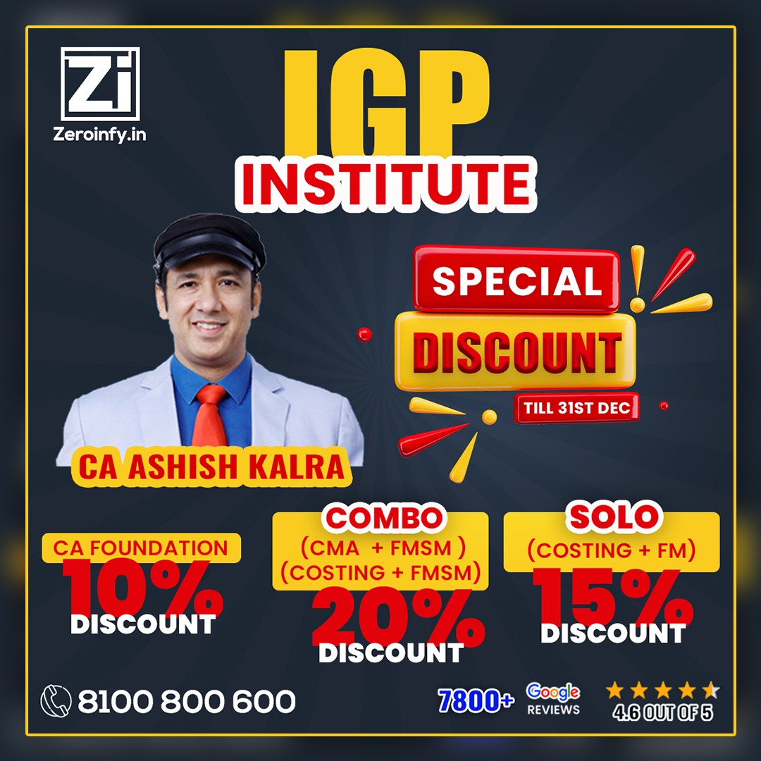 #SpecialOffer on #CAInter/Final Video Lectures By #CAAshishKalra 

Order Now : bit.ly/466pUal

Free & Fast Delivery | Best Price Guaranteed

Call/WhatsApp on 8100 800 600 for inquiries.