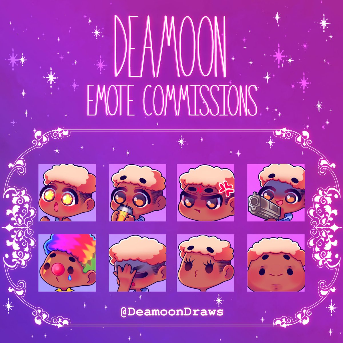 Some emote commissions I've worked on recently!