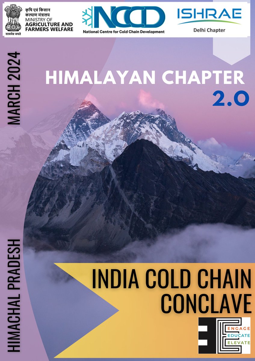 NCCDIndia's tweet photo. After the successful India Cold Chain Conclave: Himalayan Chapter at Srinagar, we are thrilled to unveil the Himalayan Chapter 2.0 of the India Cold Chain Conclave along with ISHRAE Delhi Chapter. 
MARCH 2024
KULLU, HIMACHAL PRADESH
 #nccd 
#HimachalPradesh https://t.co/iPe0Ll7qrI