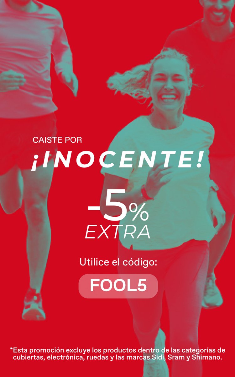 🎉🛍️ ¡OFERTA ESPECIAL DÍA DE LOS INOCENTES! 
Para celebrar este Día de los Inocentes, tenemos una sorpresa para ti. 😜

🌟 Obtén un 5% EXTRA de descuento en tus compras HOY 🌟

Usa el código: 🎈 FOOL5 🎈

🔥 Recuerda, esta promoción es solo por HOY 🔥

➡️ 365rider.com