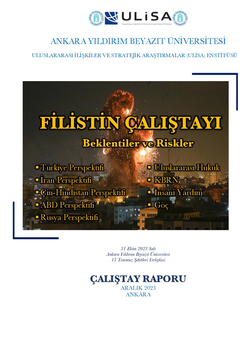 aybuulisa's tweet photo. “ULİSA Filistin Çalıştayı: Riskler ve Beklentiler” çalıştay raporu yayımlanmıştır.

Çalıştay raporuna aşağıdaki bağlantıdan erişebilirsiniz.
🔗 https://t.co/lcpCGHp1lq

#Filistin #Gazze #israil 
@ybuankara @acengizkoseoglu https://t.co/Y5S751kaEA