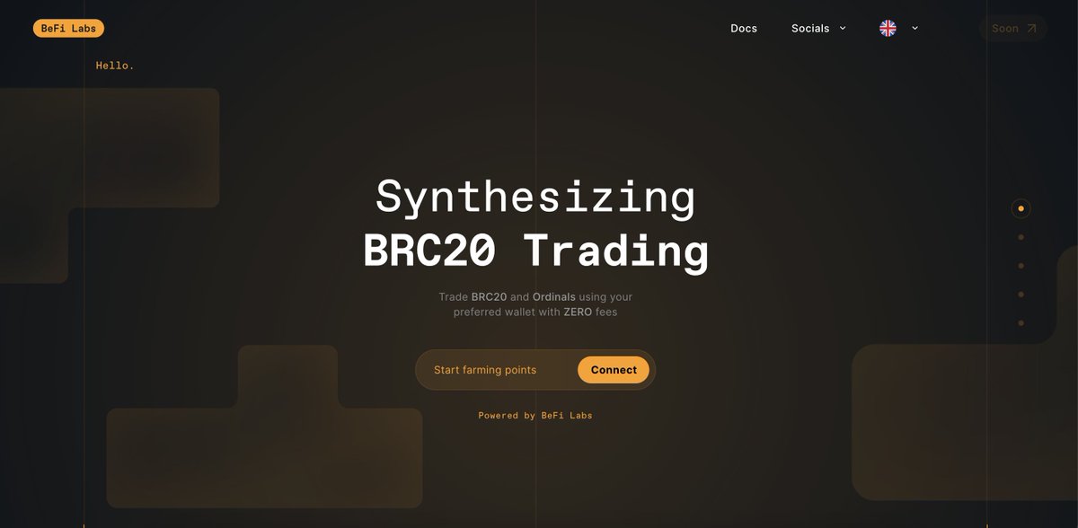 BefiLabs's tweet photo. We invite you to visit our website! 

Explore, discover and learn how we intend to access the BRC20 &amp; Ordinals for instant trading with ZERO fees.

Website: https://t.co/HUbvHsjoeC

Hint: might be good idea to just connect your wallet.
#BRC20 $BeFi https://t.co/Gxxr9NWvDu
