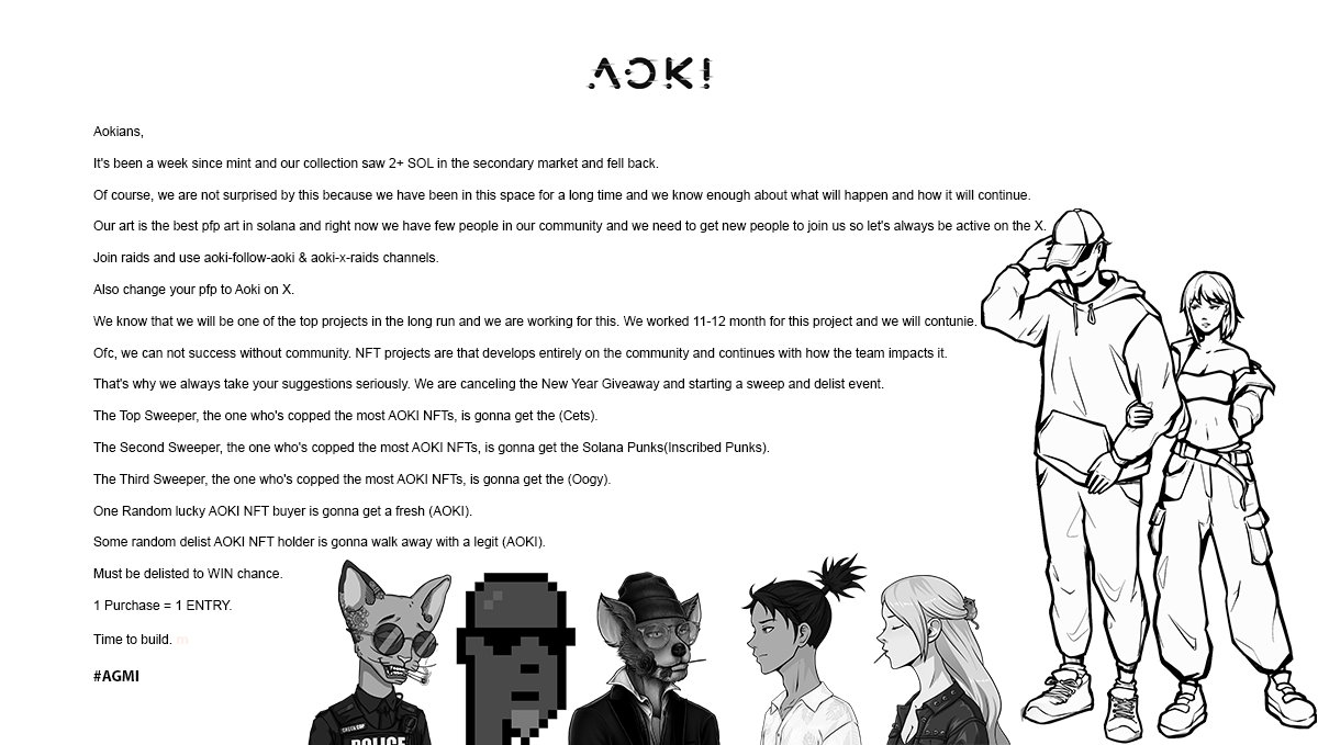 aokinft_'s tweet photo. Sweep &amp; Delist EVENT TIME!

#AGMI

@cetsfk @oogyNFT @inscribed_punks https://t.co/mESATFcLiz