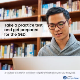 RivFreeLibrary's tweet image. Are you preparing to take your GED? Visit the practice tests in LearnNow to take a test and build your skills. #PracticeTest #HighSchoolEquivalency #GED #TestPrep #rfl