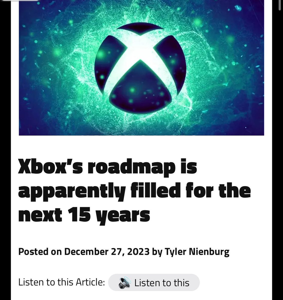 NikoMueller's tweet photo. #Xbox has so many games in the pipeline that itโs able to fill a roadmap until 2038! ๐ฑ
โถ๏ธALL of them coming day 1 to #XboxGamePass!
The bright future of #Xbox! ๐๐ https://t.co/dpXLSqllZB