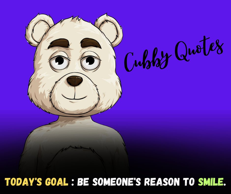 CubbyClubNFT's tweet photo. Gm Cubbies 🫶
Today's goal: be someone's reason to smile. https://t.co/Q55MeI5wIi