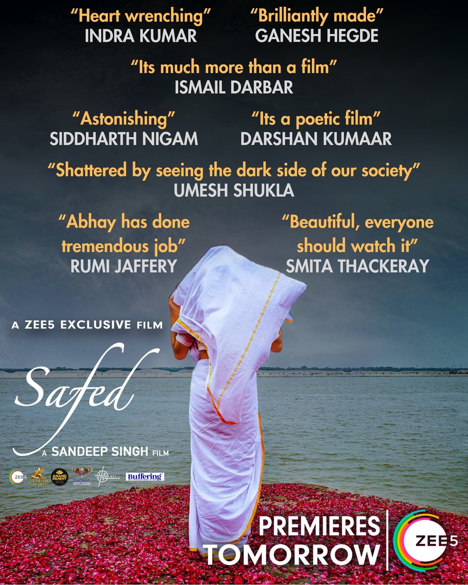 #Safed is touching souls. A film by @thisissandeeps Premiering Tomorrow on @Zee5India on 29th December. @verma_abhay_ @MeerraChopra @Barkha2812 #ChhayaKadam @ActorJameel @legendstudios_ @anandpandit63 @aryan687 @vinodbhanu @HitzMusicoff #ZafarMehdiShaikh @vishalgurnani5