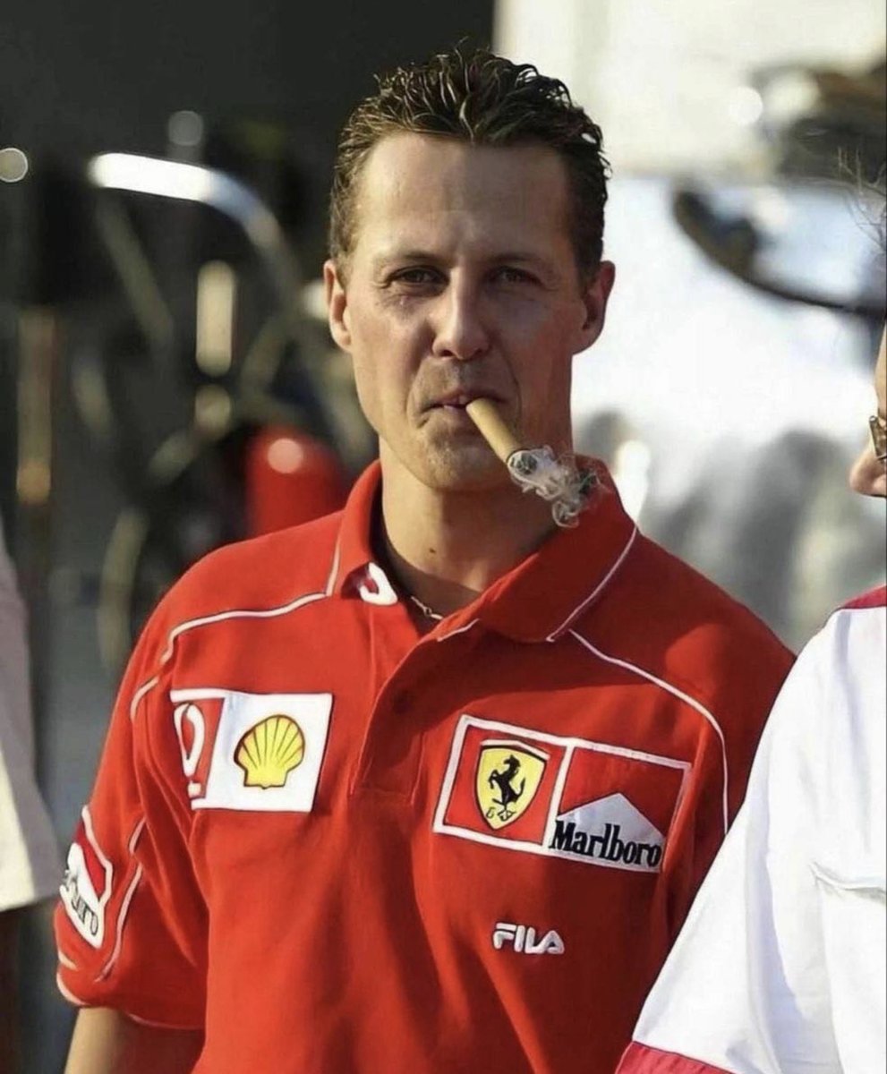 Just a picture of Michael Schumacher being a legend. #MichaelSchumacher #formula1 #style #cool #iconic #legend #cigar #ferrari #90s