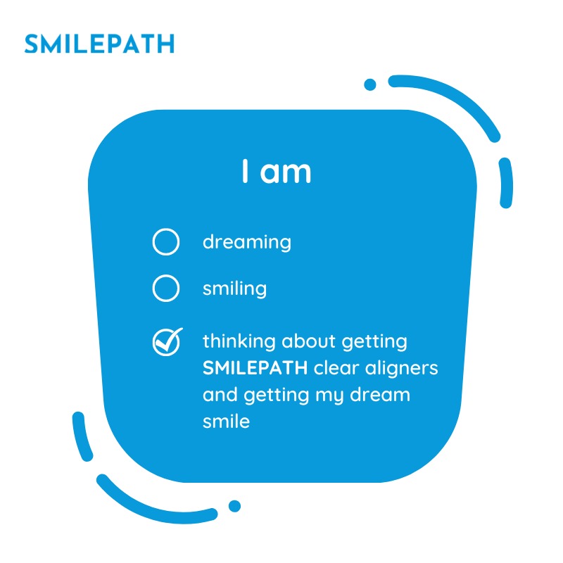 Why only dream or smile? Get your dream smile!
To Shop your SmilePath Aligners visit the link: bit.ly/3rQ38lS
.
.
#smilepath #invisiblealigner #teethstraightening #dreaming #smiling #dreamsmile #clearaligners #selfie #mood #invisiblealigners #happy #confidence