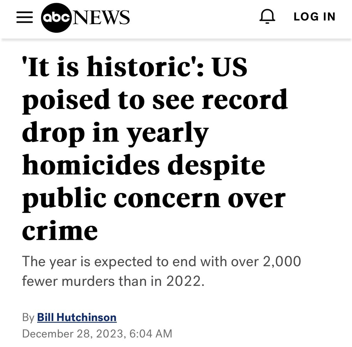 Homicide numbers are poised to hit a record decline nationwide. But most Americans think violent crime is on the rise. There’s a stark disconnect between how a lot of Americans feel and what’s actually happening. Disinformation is distorting our perception of reality.