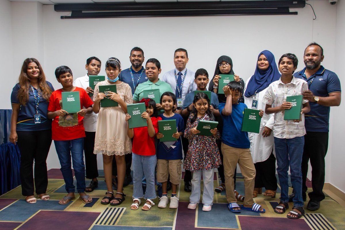 maldivesautism's tweet photo. MACL's 2024 calendar showcases  Artwork from Autistic Children attending Maldives Autism Association. An exhilarating opportunity that will be cherished by these children. Heartfelt appreciation  to @MACLmedia for this inspiring initiative! https://t.co/C6J727czfu
