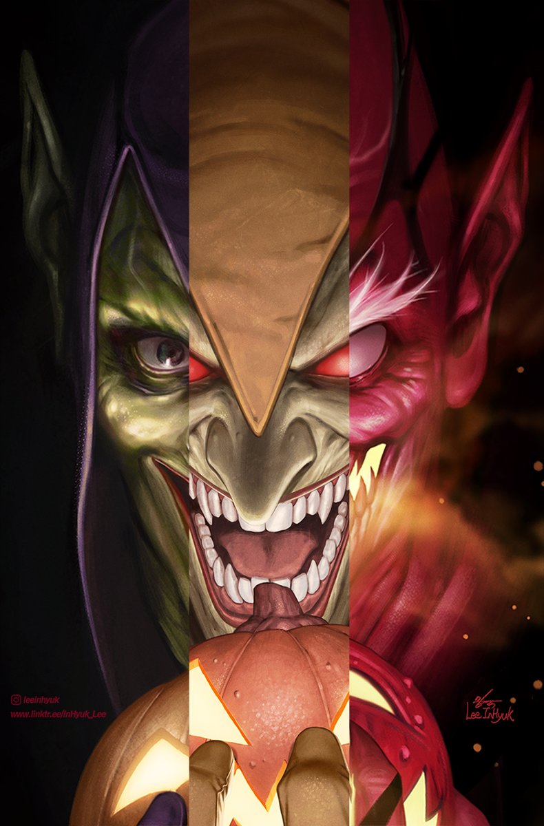 inhyuklee's tweet photo. Green Goblin: Amazing Spider-Man #49
Red Goblin: Red Goblin #1
Hobgoblin: Miles Morales: Spider-Man #14

Who is the strongest goblin? https://t.co/RUldfqqfxq