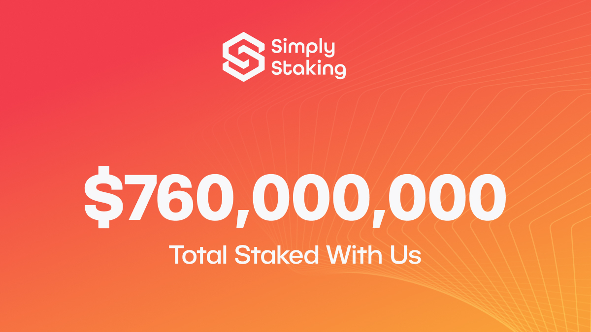 simplylabs_xyz's tweet photo. Over $760 million staked with us 👀 #Staking #Blockchain #Cryptocurency https://t.co/FjlGAlKek3