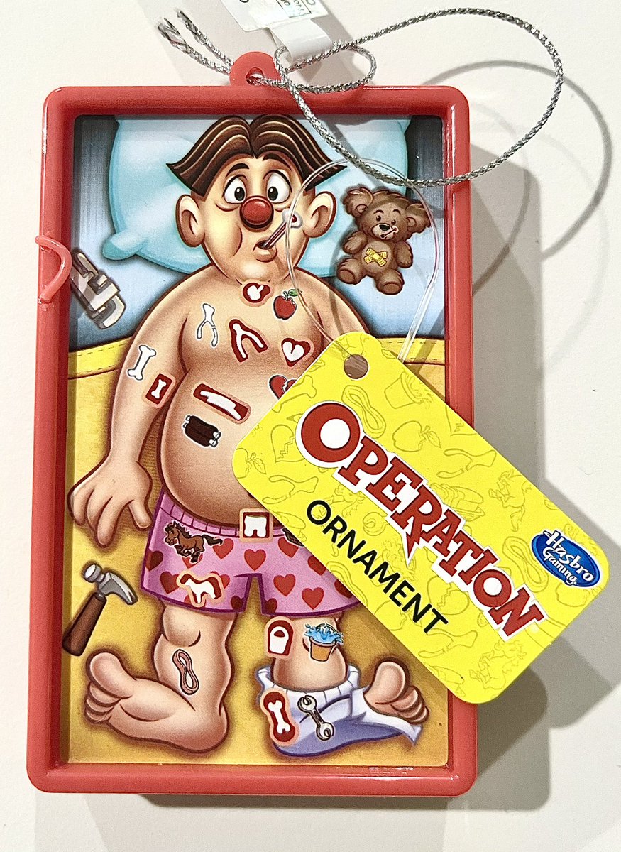 HMooreDesign's tweet photo. The Cavity Sam art I helped Hasbro with has turned up on the World’s Smallest Operation Game, a McDonalds happy meal toy and most recently a Christmas Ornament. #Hasbro #Hasbrogaming #Operation #McDonalds #HappyMeal https://t.co/HIUgi5UAeD