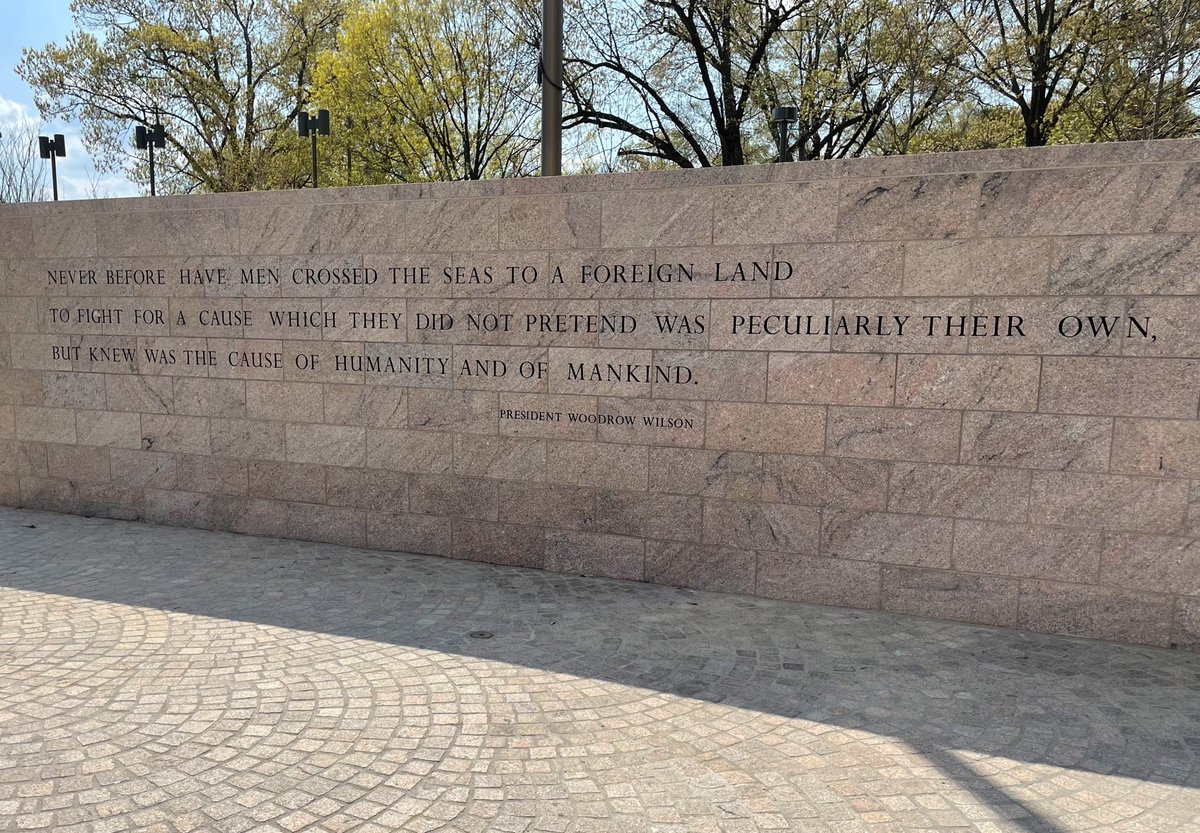 NationalMallNPS's tweet photo. "Never before have men crossed the seas to a foreign land to fight for a cause which they did not pretend was peculiarly their own, but knew was the cause of humanity and of mankind."

Quote on the World War I Memorial from President Woodrow Wilson - born #OTD in 1856. https://t.co/IQsKBIMbP9