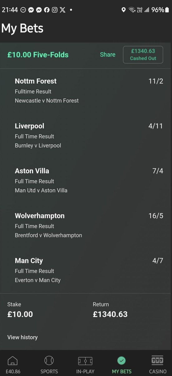 mcfcadam10's tweet image. Won this yesterday early payout is the one