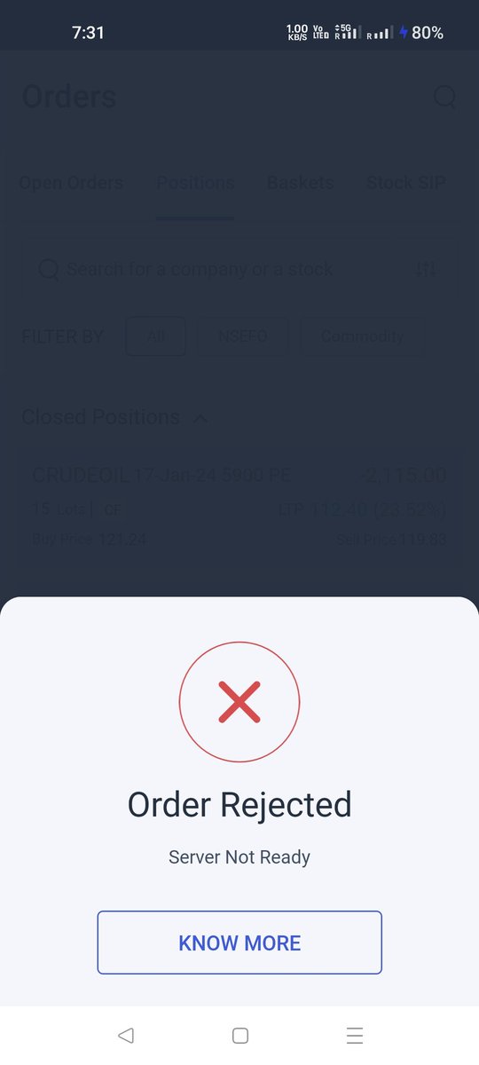 DhakaKumar's tweet photo. @AngelOne wtf is this response that too during peaks, if u don't have that kind of server then why don't u shut down the business. @MCXIndialtd plz look into the matter https://t.co/FtOmD5Ai3v
