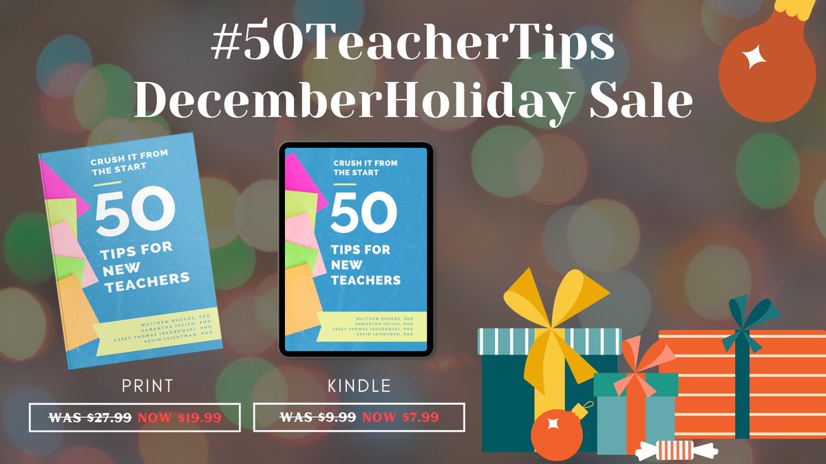 We’ve having a sale on the #50TeacherTips book this month! Grab your copy for a colleague, loved one, or yourself this holiday season! Available on Amazon.com! Learn more: a.co/d/4hnGgB7 #SchoolRubric #education #teaching #crushit #newteacher