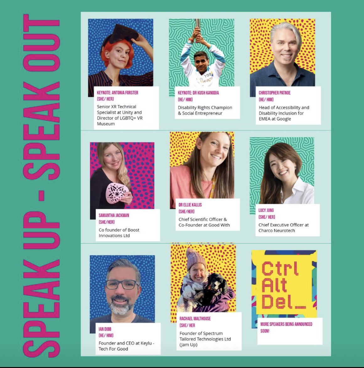 Very excited about our expanding lineup of amazing speakers for Ctrl Alt Del including keynotes from @AntoniaRForster @KushKanodia , speakers from @Accenture and @Google and some brilliant start ups! Have you got tickets?!? #Accessibility #inclusion ctrlaltdelsummit.com/speakers