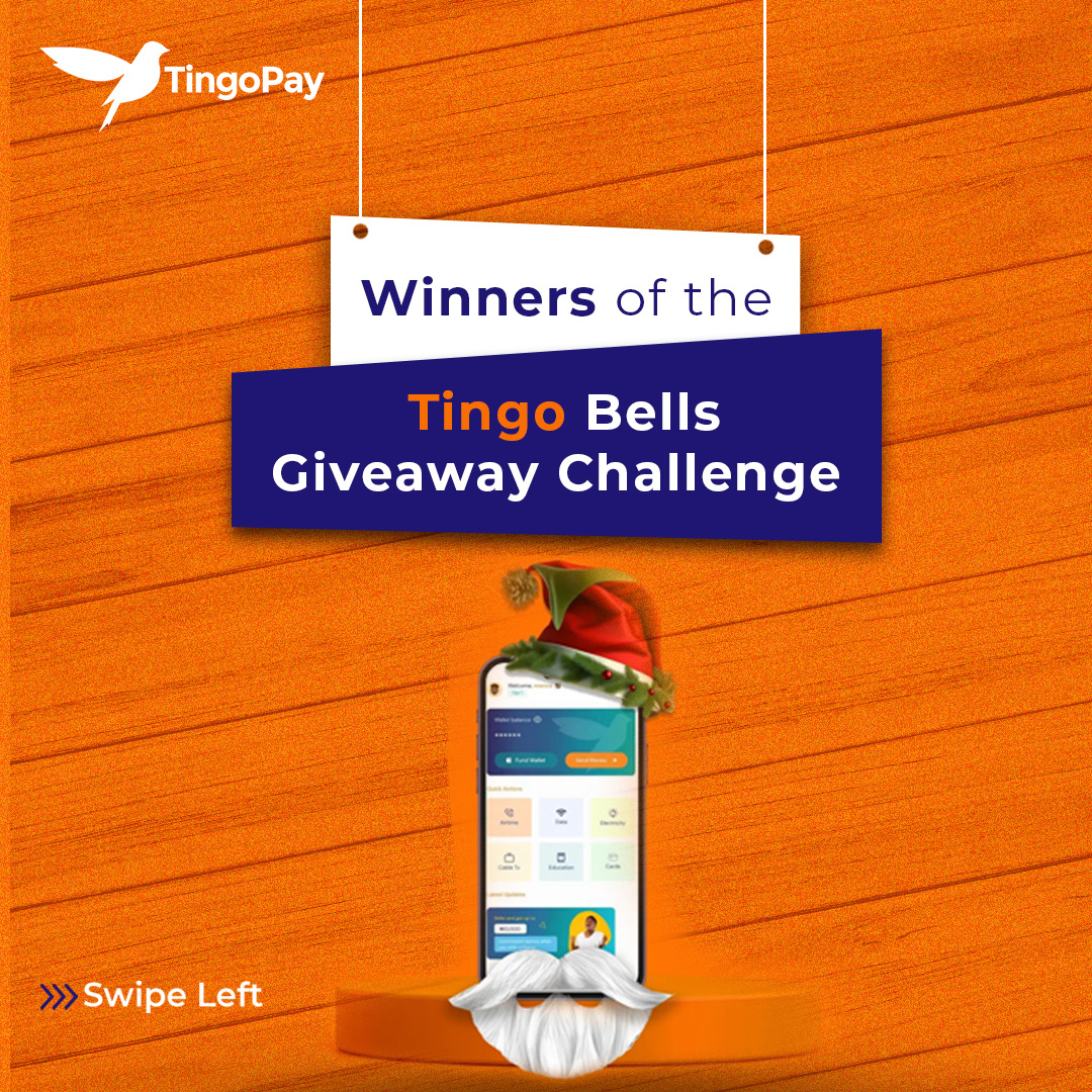 mytingoappp's tweet photo. We have come bearing good news to all winners of our TingoBell Giveaway. 🏆🎉🏆

Congratulations🎉.
Thank you for being a part of this.

More excitements coming next year✨

Keep following us🎄!

#tingobell, #mytingoappp, #tingopay, #seasonsgreetings, #christmas, #giveaway https://t.co/j0FEMzcdY3