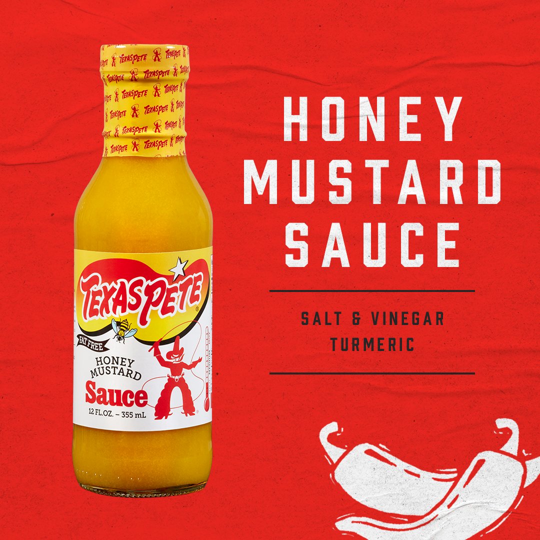 The condiment we've all loved since childhood, with a Texas Pete twist 🍯 Made with Salt, Vinegar &amp; Turmeric, this specialty sauce gives your favorite foods a sweet, tangy kick to the taste buds. Get yours at your local grocer or at the 🔗!