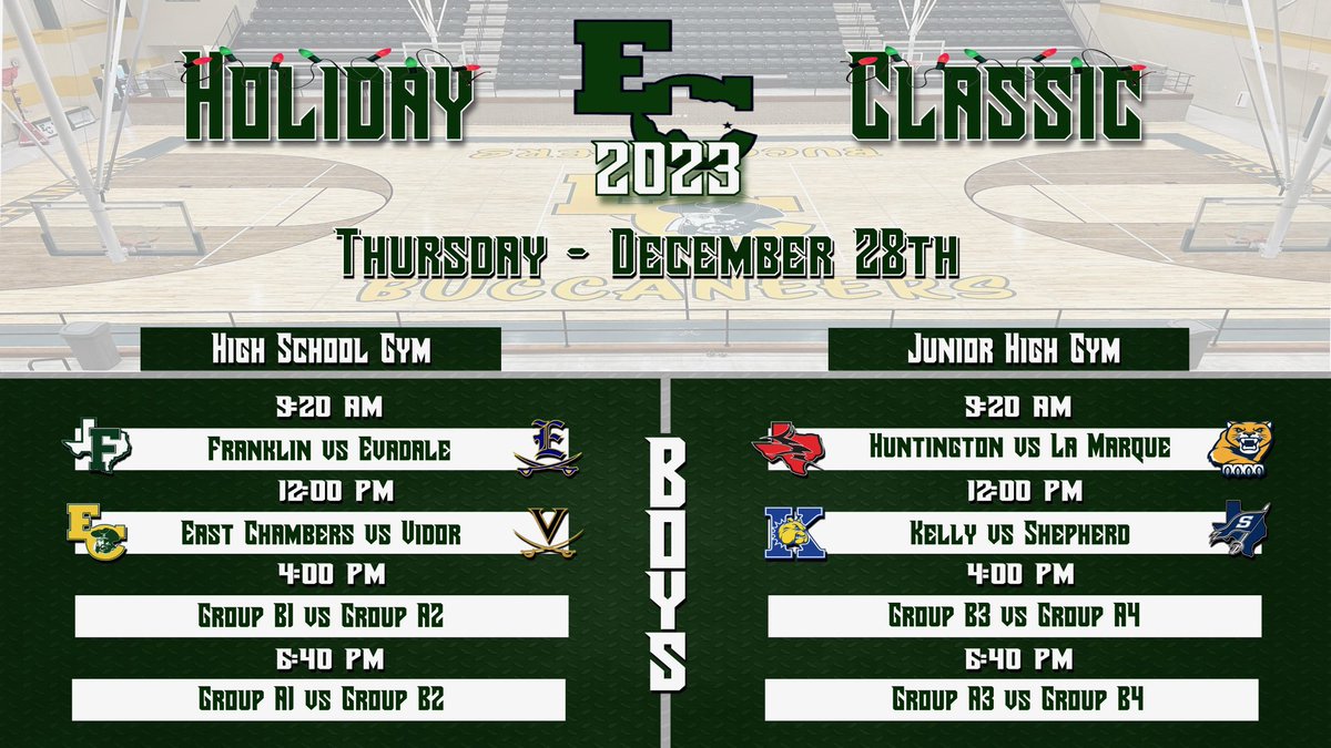 Day 2 of the Holiday Classic 

Boys schedule 👇👇

<a href="/hoopinsider/">Hoopinsider</a> <a href="/AshlyElamSports/">Ashly Elam</a> <a href="/MikeSanchez2/">Mike Sanchez</a> <a href="/mcan409/">Mike Canizales</a> <a href="/AGGraphics409/">AG Graphics</a>