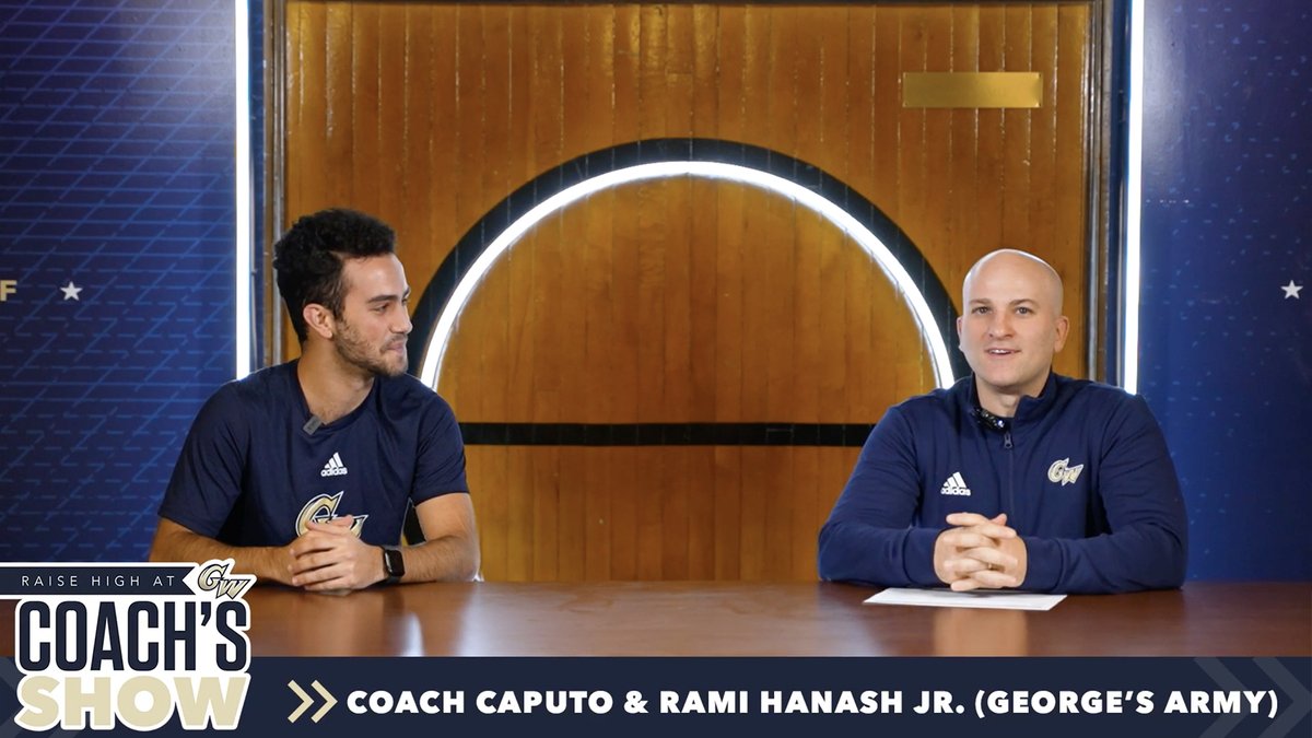 Tune in to a new episode of Raise High at GW this Saturday at 11 a.m. on @MonSportsNet featuring a sit-down with @coach_c_caputo and @GWGeorgesArmy plus a mic'd up feature with @stretch4bball! #RaiseHigh