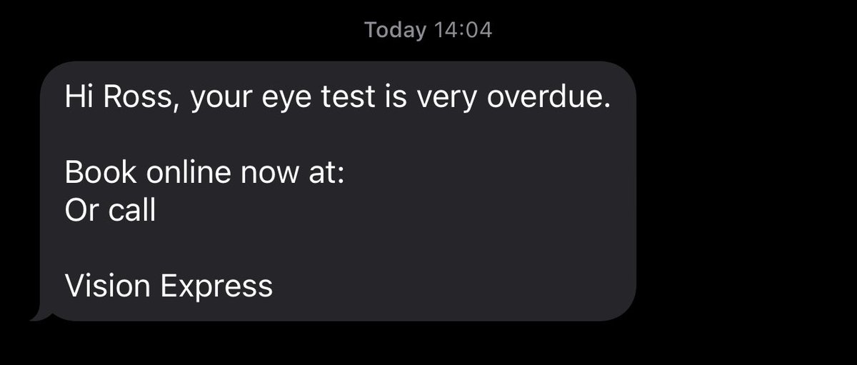 Not useful @VisionExpress