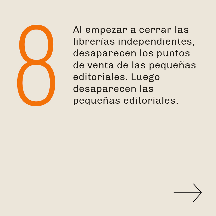 lapartemaldita's tweet photo. 8. Al empezar a cerrar las librerías independientes, desaparecen los puntos de venta de las pequeñas editoriales. Luego desaparecen las pequeñas editoriales. https://t.co/DeBCcyNLU3