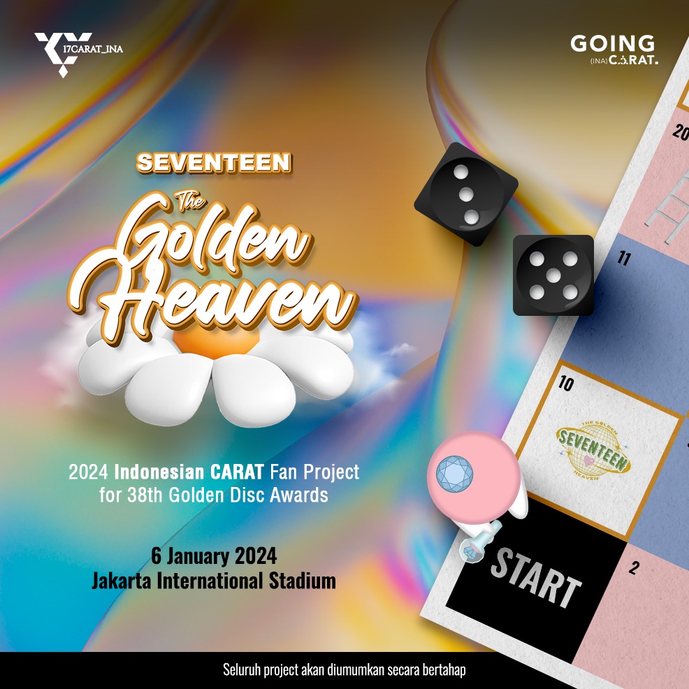 GoingCarat_INA's tweet photo. 𝑺𝑬𝑽𝑬𝑵𝑻𝑬𝑬𝑵 𝑻𝑯𝑬 𝑮𝑶𝑳𝑫𝑬𝑵 𝑯𝑬𝑨𝑽𝑬𝑵

Carats Indonesia proudly presents❗project kolaborasi @17CARATS_INA x @GoingCarat_INA untuk meramaikan The 38th Golden Disc Awards with Bank Mandiri!

ARE YOU EXCITED? 
#SVTTheGoldenHeaven @pledis_17 https://t.co/b9DwCQ7TYD